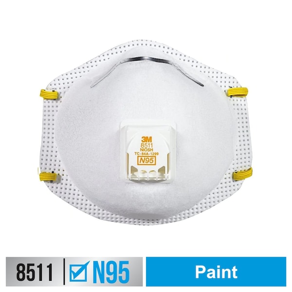 3M N95 Disposable Respirator w/ Valve, Universal, PK4 8511PA1-B-PS - main